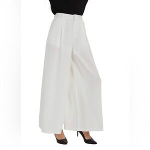 Tronjori Wide Leg Trouser Pants Belt Loop Elastic